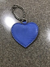 Blue Heart Vinyl Keychain Purse Charms With Chain2 1/2 X 2 1/2