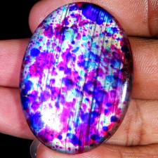 Multi Color Flashing LABRADORITE Oval Cabochon 88.60 CT 34x45x6 mm Gemstone CA21