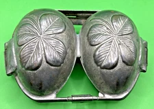 ANTON REICHE HINGED DOUBLE EASTER EGGS CHOCOLATE MOLD DRESDEN GERMANY CLOVER