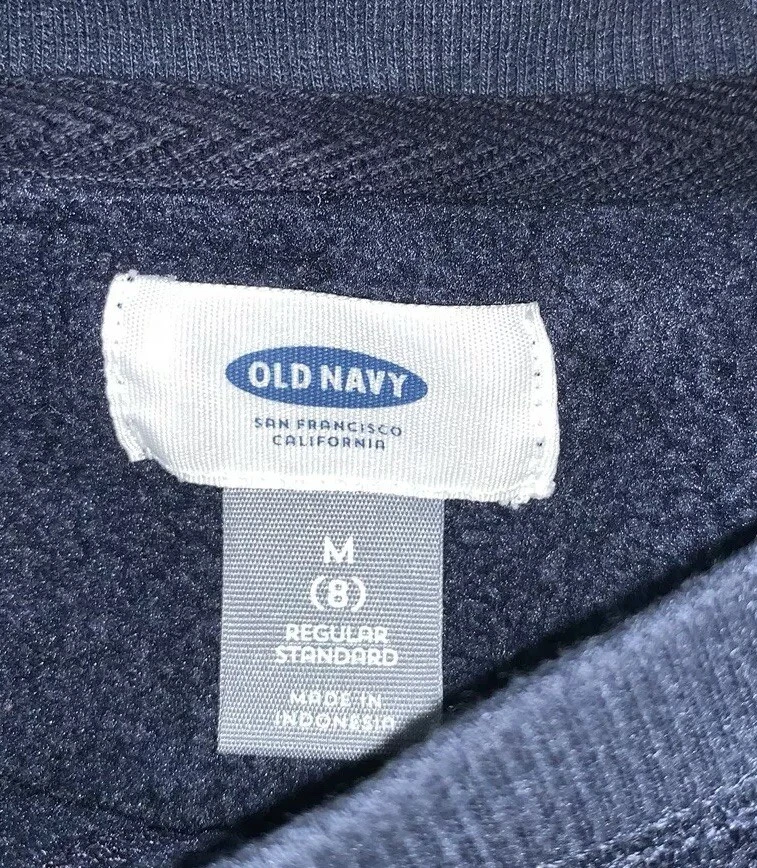 Suéter Pullover Usado-Antiguo Azul Marino Cuello Redondo Niños (Talla M/8) Foto 4 de 4