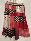 TSUMORI CHISATO Silk Flare Skirt Polka Dots Print Block Mix Red Size 2 — photo 1