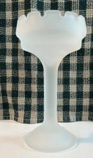 Vintage Partylight Castle Turret Style Satin Frosted Glass Candlestick Holder U1