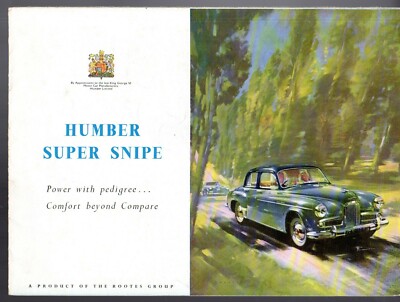Humber Super Snipe MkIV B Saloon 1955-1956 UK & Export Markets Sales Brochure
