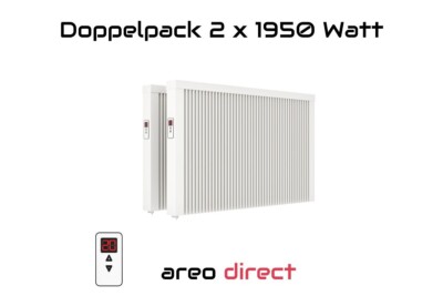 Elektroheizung 2x1950W Heizung direct Flächenspeicherheizung Schamotte 7% Rabatt