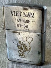 Accendino a olio Zippo Vietnam 1967-68 vintage TAY NINH Minnie Mouse DISNEY