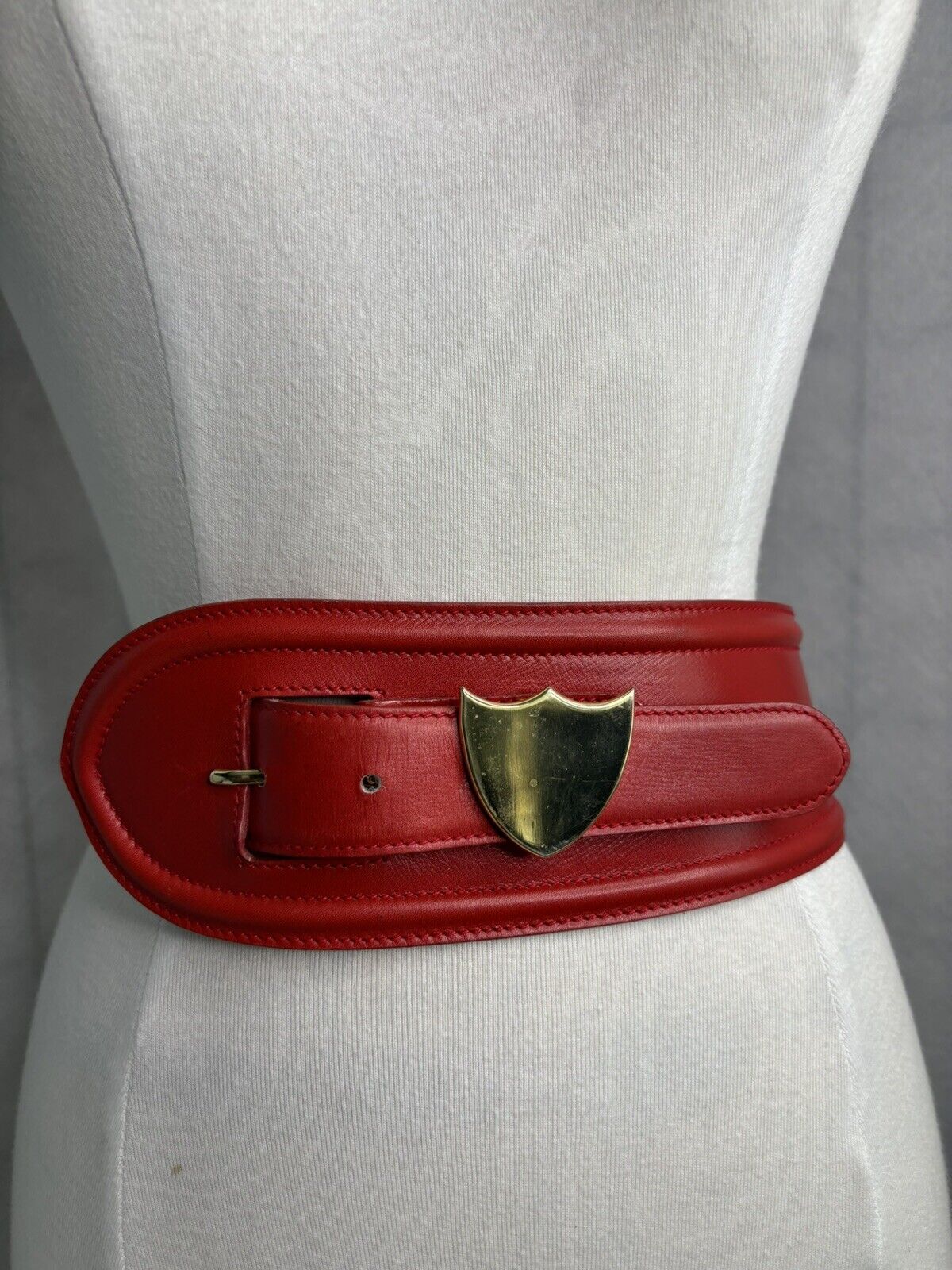 PALOMA PICASSO VINTAGE LEATHER TOMMY BELT RED SMA… - image 1