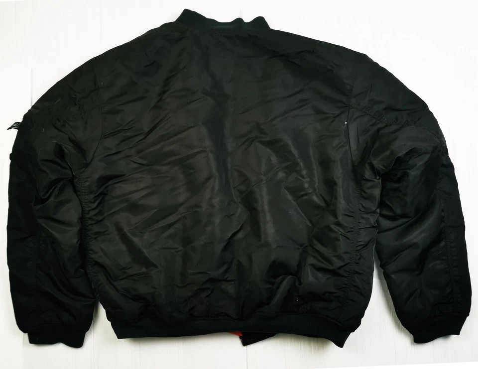 *LO ÚLTIMO Chaqueta Para Hombre MFH FLYER'S @ MA1 BOMBARDERO REVERSIBLE VUELO MILITAR NEGRA 4XL Foto 4 de 4