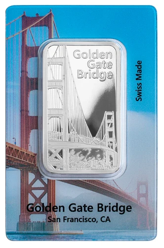 Pamp Historical Landmark - San Francisco Golden Gate Bridge 1 oz Silver Bar
