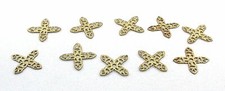 TEN ORNATE 23mm x 23mm BRASS FILIGREE CONNECTOR FINDINGS CF85