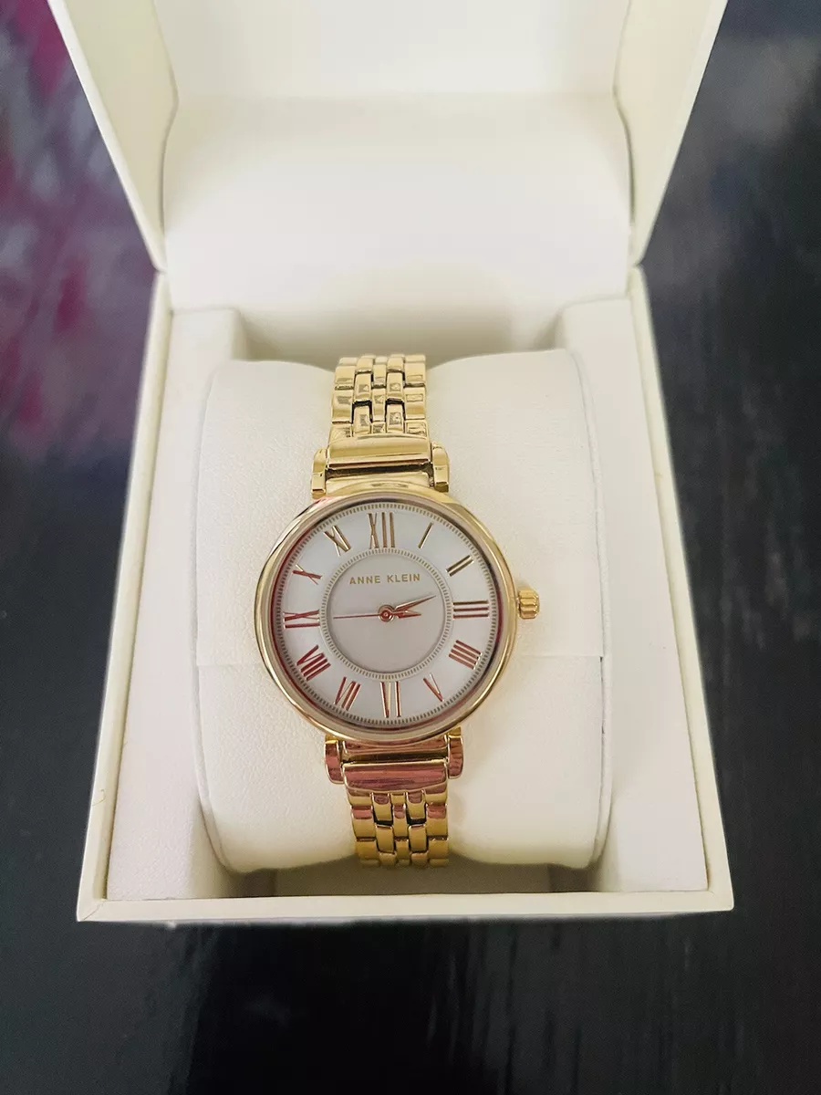 Anne klein gold top tone bracelet watch
