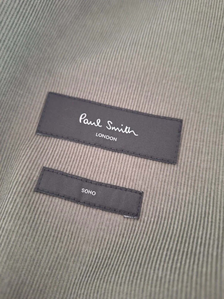 Paul Smith Hombre Mezcla Algodón Pana Traje Chaqueta en Oliva Talla 38 Foto 4 de 4