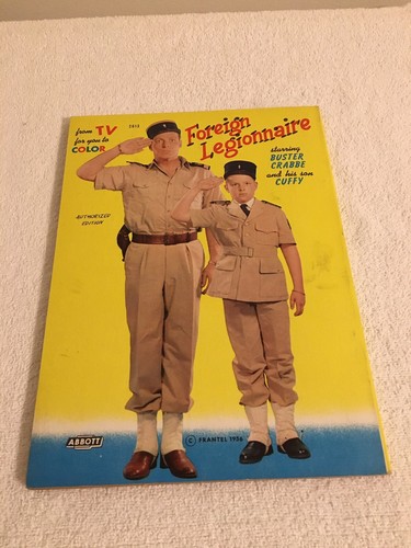 Vintage 1956 Foreign Legionnaire Coloring Book #2613 Buster Crabbe Uncolored - Picture 11 of 11