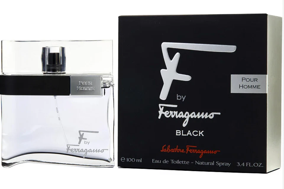 Salvatore Ferragamo F by Pour Homme Black Eau De Toilette Spray 100ml - NEW