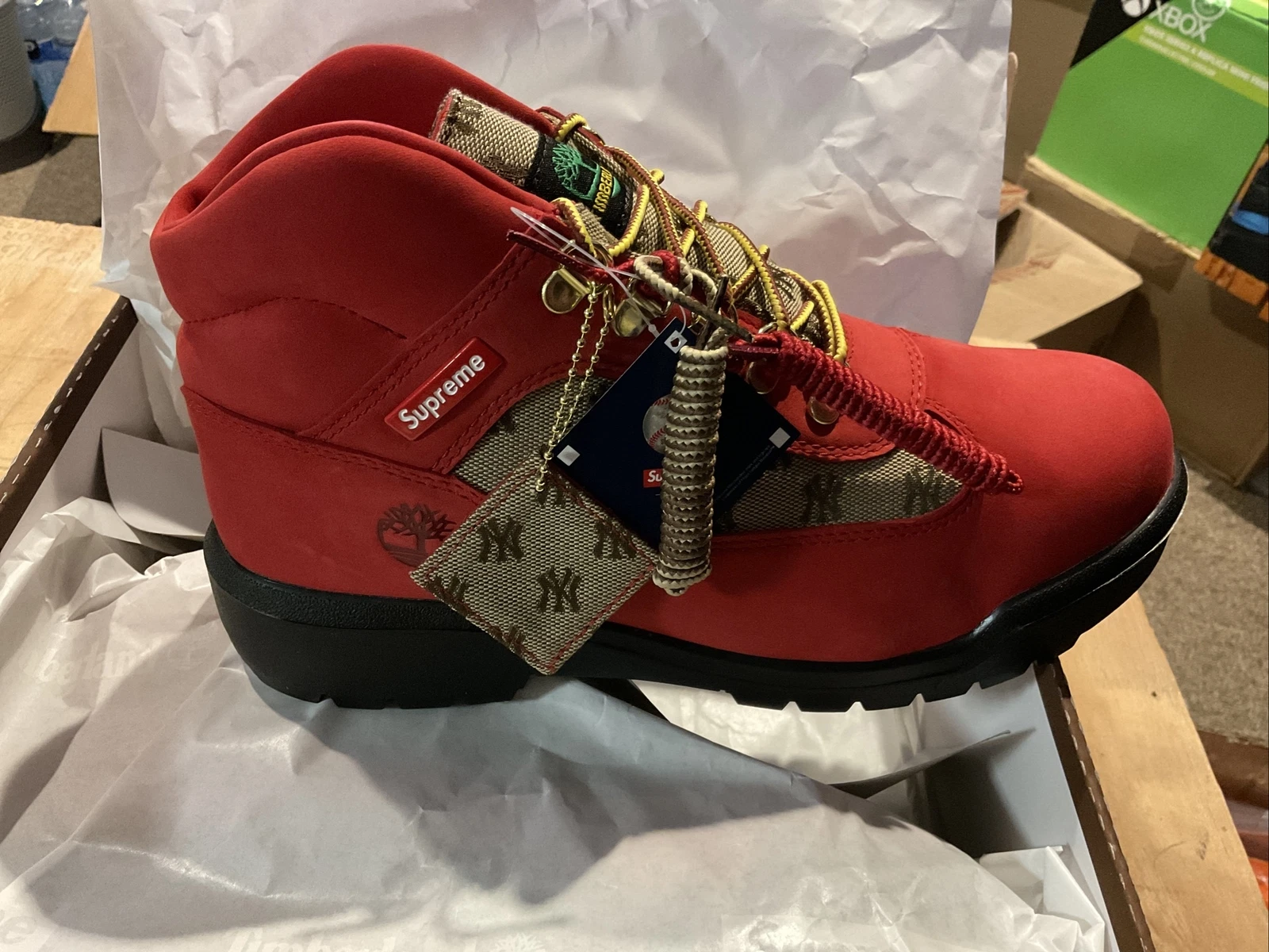 Bottes Supreme New York Yankees Timberland Field homme taille 8,5 NEUVES