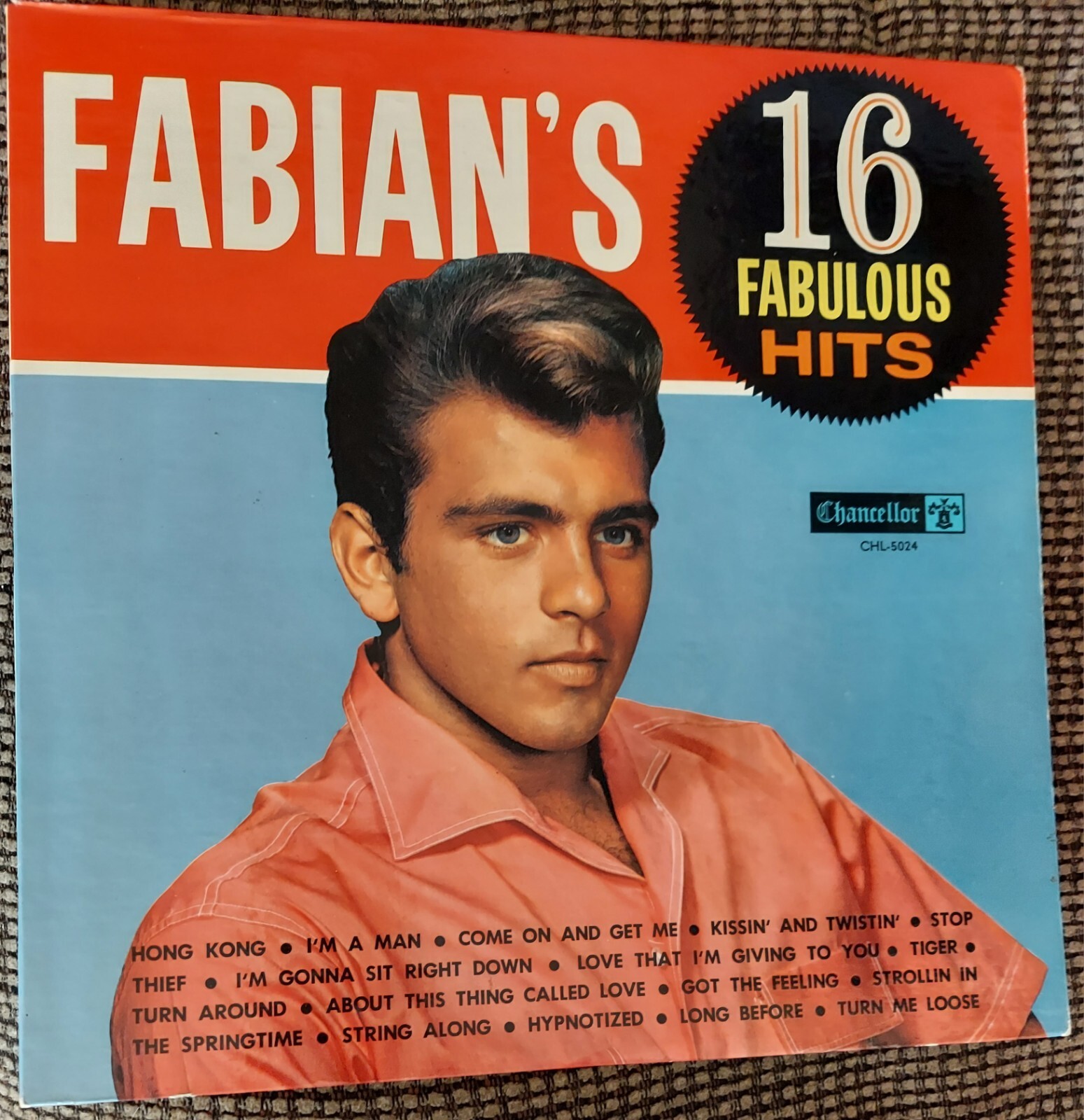 FABIAN 16 FABULOUS HITS ORIG INNER SLEEVE ORIG PRESS CHANCELLOR LP NM-