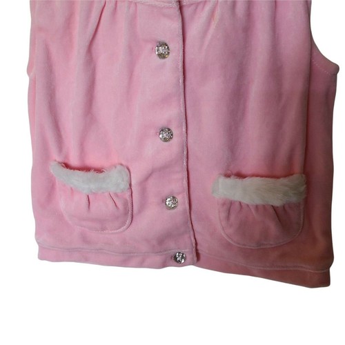 Gymboree Gem Button Velour Hooded Vest Girls Size 4T 5T Fairy Wishes NWT Pink - Picture 3 of 6