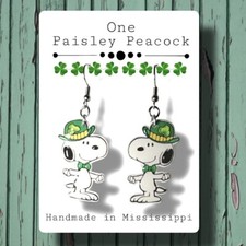 Snoopy Earrings St. Patrick s Day