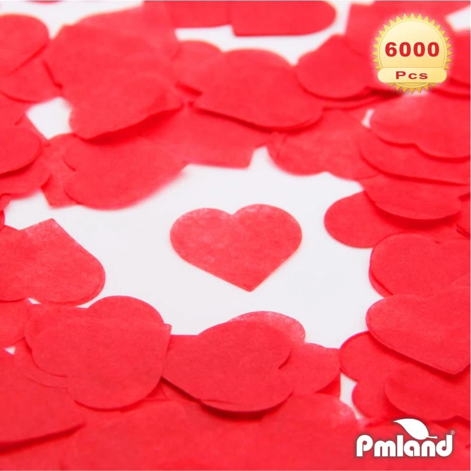 Gift Wrapping Paper Table Confetti Hearts 2.5 Cm (1 Inch) 6000 Pcs - Red - Image 2 of 4