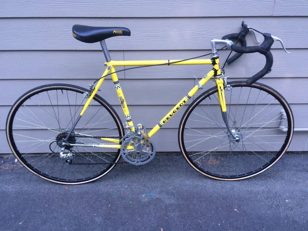 Vintage 1974 Peugeot PX10 Bicycle (Yellow) POSTER 24 X 36 INCH WALL