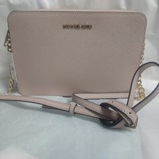 Michael Kors Jet Set Large Saffiano Leather Crossbody Bag in Soft Pink