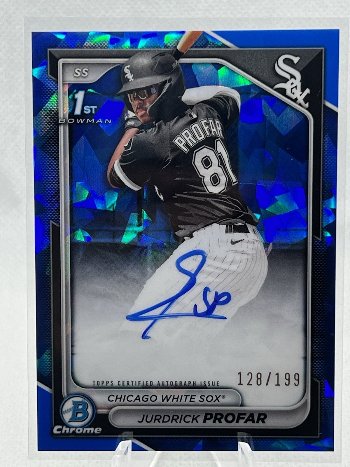 JURDRICK PROFAR 2024 BOWMAN CHROME 1ST SAPPHIRE WHITE SOX AUTO /199