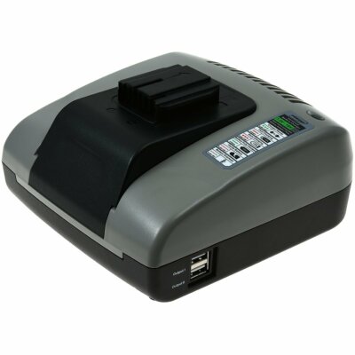 Powery Akku-Ladegerät mit USB für Atlas Copo Akkutyp MXS 18 18V   Grau