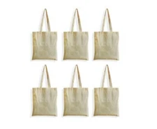 Cotton Tote Bags - 6 pack