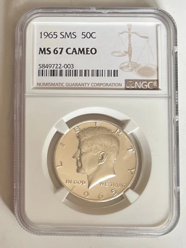 1965 SMS Kennedy Silver Half Dollar 50C NGC MS67 Cameo