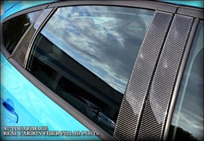 FITS ACURA INTEGRA 2023 24 REAL BLACK CARBON FIBER WINDOW PILLAR POSTS - 6 PCS