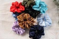 Women Charmeuse Satin Scrunchie Elastic Hairbands