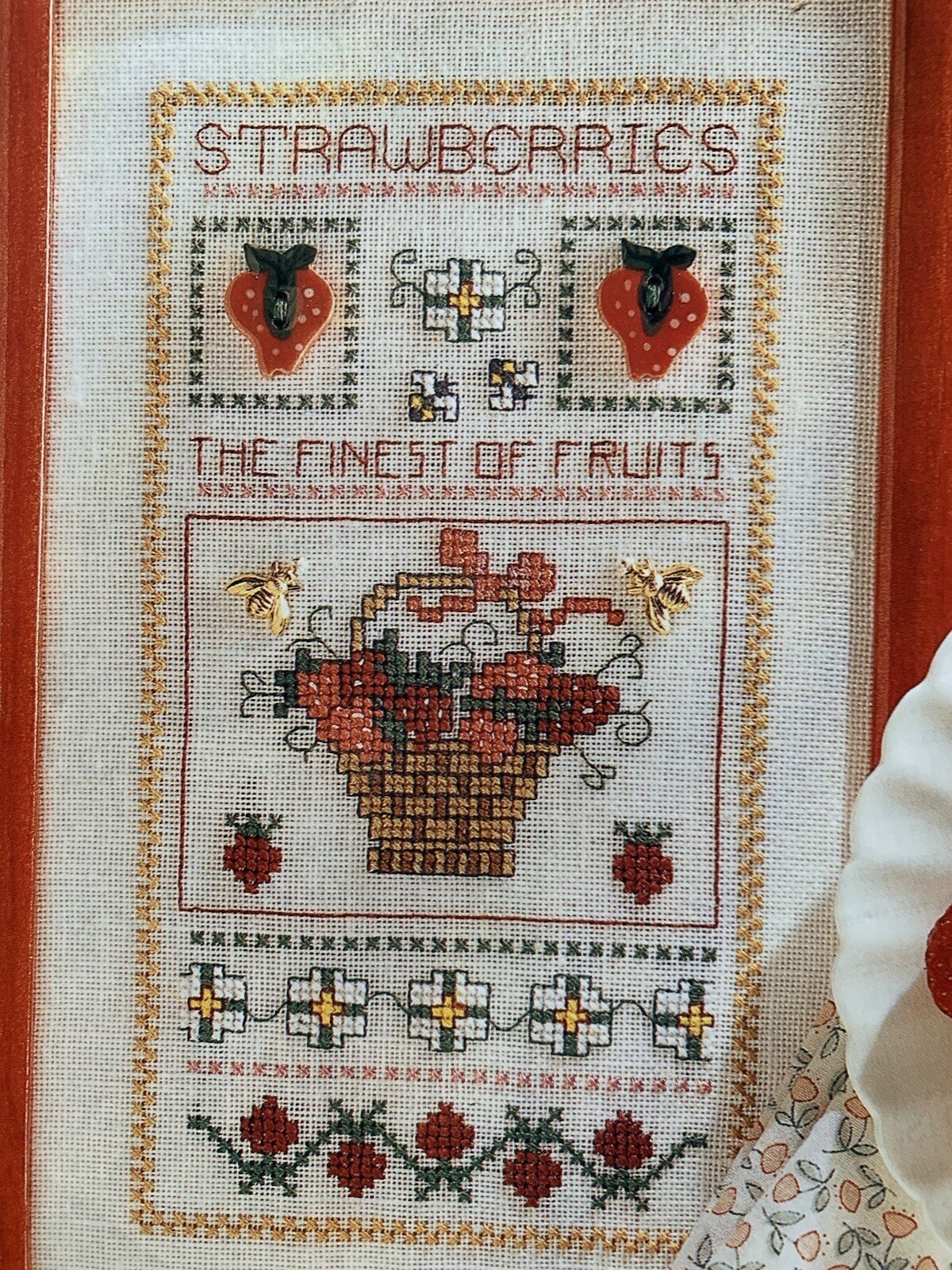 Strawberry Delight Cute Sampler Cross stitch Design chart | eBay