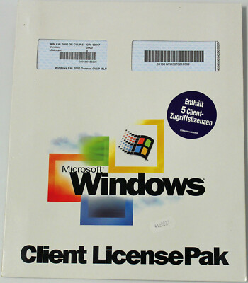 Microsoft Windows Server 2000 - 5 x 5 CAL (also 25 Cal)- Deutsch - C78 ...