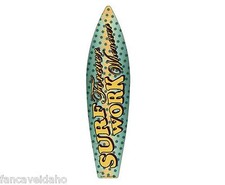 Surf Forever Surfboard Metal Sign 17" x 4.5" Beach Surfing Wall Decor NWT