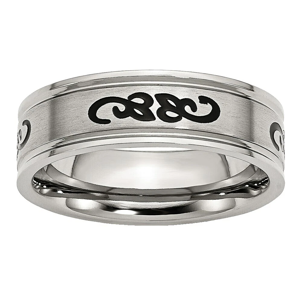 Anillos de moda de goma de acero inoxidable