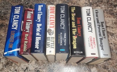 Lot of 8 TOM CLANCY Hard Cover Books ~ Jack Ryan, Jack Ryan Jr. plus more Novels