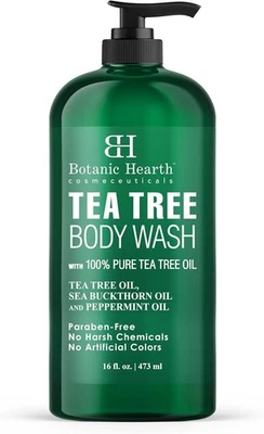 Botanic Hearth Tea Tree Body Wash, Helps with Nails, Athletes Foot, Ringworms,