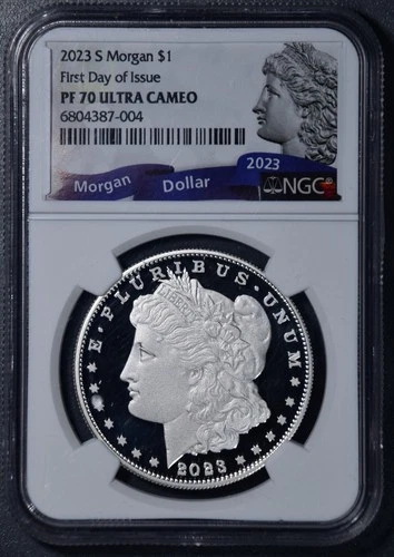 2023-S $1 MORGAN SILVER PROOF DOLLAR FDOI KM# 110a NGC PF 70 Ultra Cameo A6546