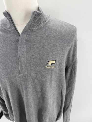 Maglione uomo University Purdue Boilermakers maglia grigia ricamato grande - Foto 4 di 10
