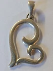 Sterling Silver ~ Floating Heart Pendant ~ NICE HEAVY JUMP RING ~VINTAGE