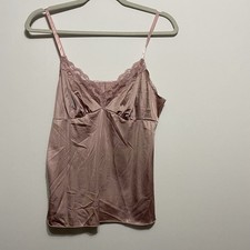 VTG Silky Babydoll Camisole Size 36 Pink Lace Feminine Fairy Y2K New