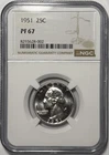 1951 Washington Quarter NGC PR67 Silver Proof Coin 25C