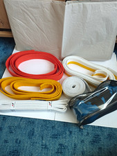 Karate-Gürtel Konvolut Baumwolle Weiß/Gelb/Orange, mit Boxhandschuhe