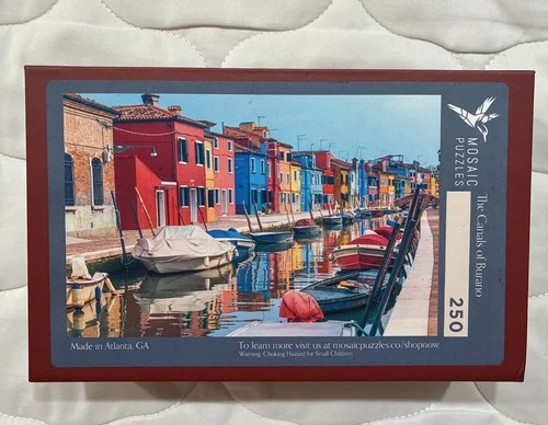 Mosaic Wooden Jigsaw Puzzle - The Canals of Burano -250 pieces