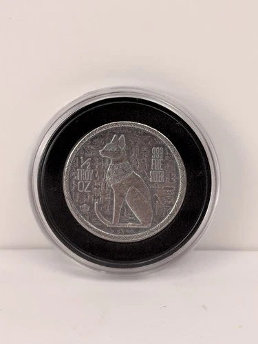 1/2 Ounce Egyptian Cat Goddess Bastet .999 Fine Silver Round Monarch Precious