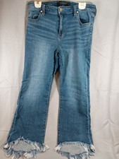 Liverpool Los Angeles Crop Flare 31/12 Sharkbite Frayed Hem High Rise Jeans