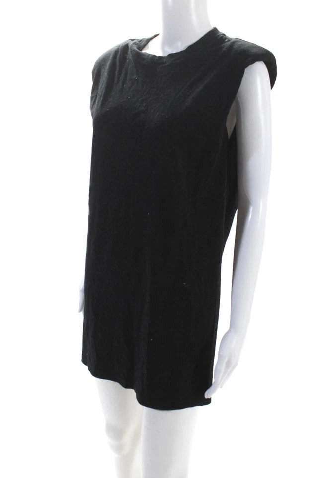 Mini vestido Babaton feminino gola redonda sem mangas camiseta preto tamanho 2XS - Imagem 2 de 4