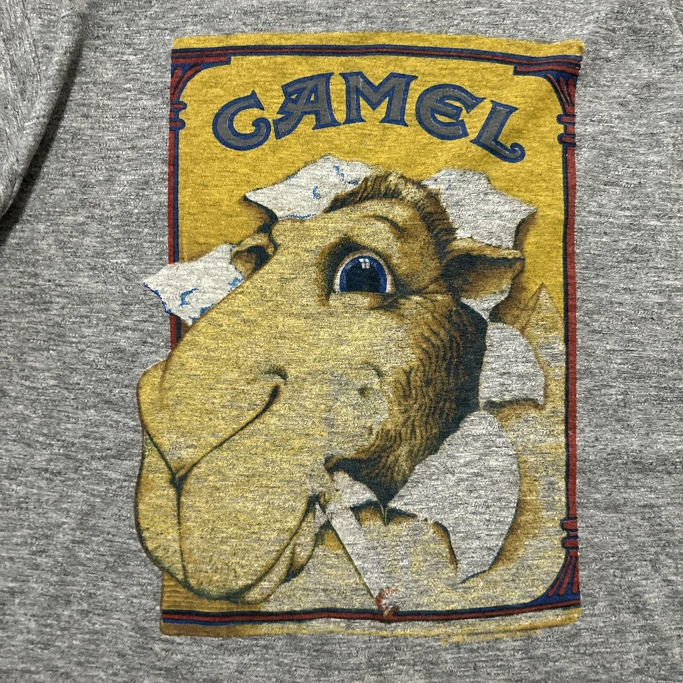 Camiseta De Colección Años 80 Gris Brezo Joe Camel Cigarettes Tri Mezcla Rayón, XL, Tenis  Foto 2 de 4