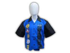 Carroll Shelby Cobra Logo Blue Club Racing Button Down Shirt Official Licensed