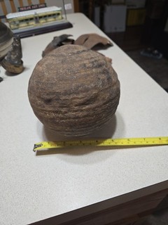 Antique Forged Cast Iron Military Cannonball Relic 5" Diameter • Solid