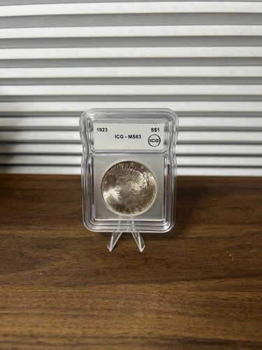 1923 Ms 63 Icg Silver peace Dollar